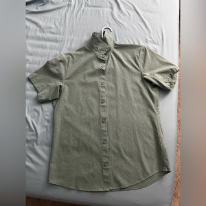 Lululemon Airing Easy Forest Green short sleeve button down